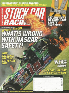 STOCK CAR RACING 2003 DEC - Dale,Holley Power Valve,Project Hands on Honda Pt I